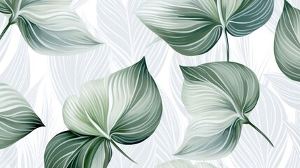 Beautiful seamless pattern with striped leaves. Beautiful floral background.