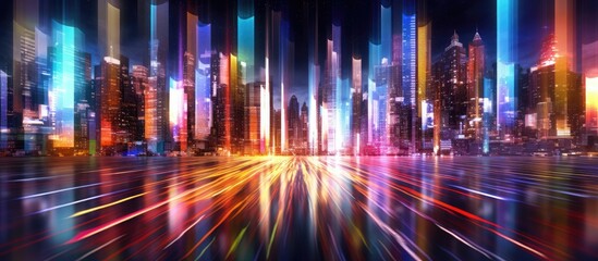 Fototapeta premium Abstract flash of colorful city lights