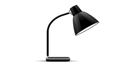 vector table lamp icon Silhouette of a desk lamp. Study lamp. School supplies icon vector. Flat vector in black isolated on white background.