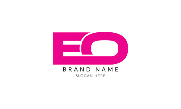 eo pink letter logo template design.