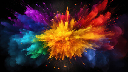 Colorful cloud of ink in water on black background. Abstract background