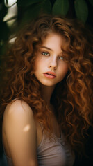Fototapeta premium Ethereal Whorls: The Depth of Auburn Eyes