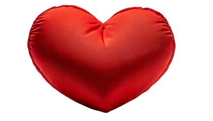 Red Heart shaped Pillow, cushion On transparent background Png - obrazy, fototapety, plakaty