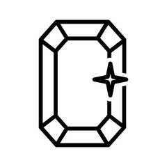 Black line icon for Emerald diamond