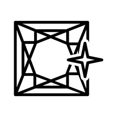 Black line icon for Princess diamond