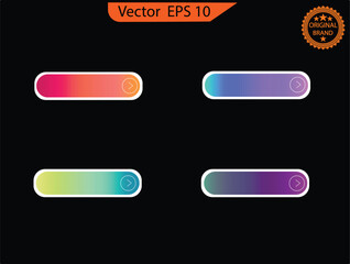 Set of empty colorful buttons and sliders, web icons and game icon set. Gradient mesh. Button set color glossy. EPS 10. Vector illustration	