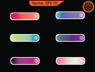 Set of empty colorful buttons and sliders, web icons and game icon set. Gradient mesh. Button set color glossy. EPS 10. Vector illustration	
