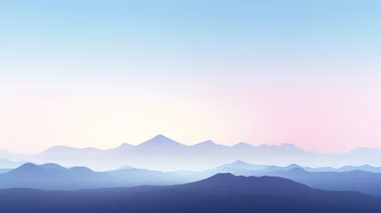 Wandcirkels plexiglas a landscape of mountains with blue sky © Victoria