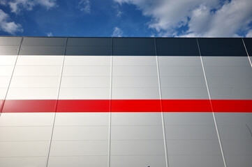 Aluminium panels exterior with blue sky