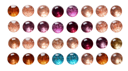 Sequins Set Isolated on Transparent or White Background, PNG