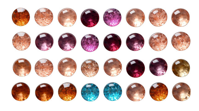 Sequins Set Isolated on Transparent or White Background, PNG