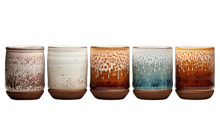 Ceramic Glazes Set Isolated on Transparent or White Background, PNG