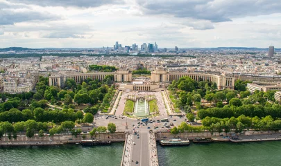 Zelfklevend Fotobehang Les jardins du Trocadéro à Paris, France © PhotoLoren