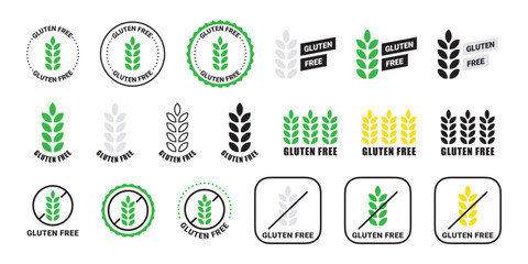Gluten free icons set. Gluten free sticker. Vector scalable graphics - obrazy, fototapety, plakaty