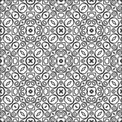  Figures from lines.Abstract background. Black  pattern for web page, textures, card, poster, fabric, textile. Repeat pattern. 