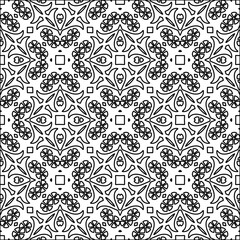  Figures from lines.Abstract background. Black  pattern for web page, textures, card, poster, fabric, textile. Repeat pattern. 