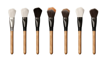Set of Foam Brushes Isolated on Transparent or White Background, PNG