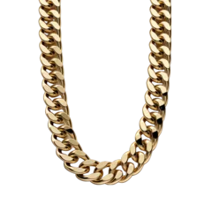 Foto op Plexiglas Gold Chain Necklace Isolated on Transparent or White Background, PNG © B