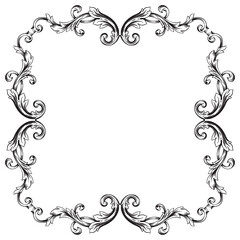 Border or frame decorative filigree calligraphy element in baroque style vintage and retro