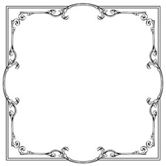 Border or frame decorative filigree calligraphy element in baroque style vintage and retro