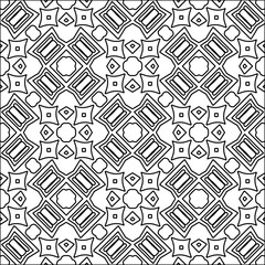 
 Figures from lines.Abstract background. Black  pattern for web page, textures, card, poster, fabric, textile. Repeat pattern. 