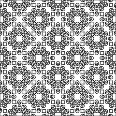 
 Figures from lines.Abstract background. Black  pattern for web page, textures, card, poster, fabric, textile. Repeat pattern. 