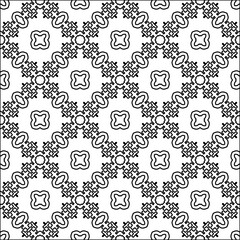 
 Figures from lines.Abstract background. Black  pattern for web page, textures, card, poster, fabric, textile. Repeat pattern. 