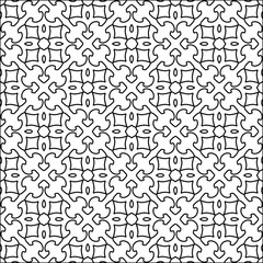 
 Figures from lines.Abstract background. Black  pattern for web page, textures, card, poster, fabric, textile. Repeat pattern. 