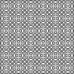 
 Figures from lines.Abstract background. Black  pattern for web page, textures, card, poster, fabric, textile. Repeat pattern. 