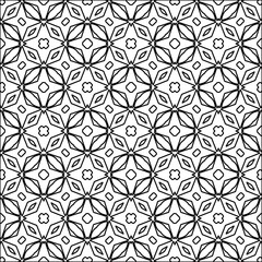 
 Figures from lines.Abstract background. Black  pattern for web page, textures, card, poster, fabric, textile. Repeat pattern. 