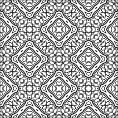 
 Figures from lines.Abstract background. Black  pattern for web page, textures, card, poster, fabric, textile. Repeat pattern. 