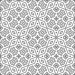 
 Figures from lines.Abstract background. Black  pattern for web page, textures, card, poster, fabric, textile. Repeat pattern. 