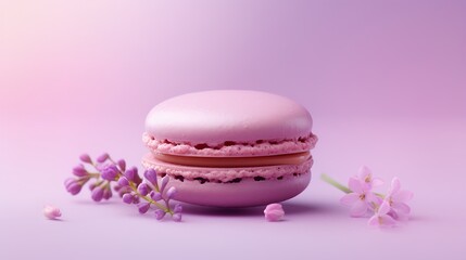 Obraz na płótnie Canvas Pink Macaron with floral