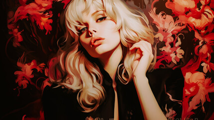 Fototapeta premium Portrait de femme blonde