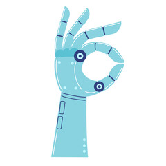 Robot hand, innovation artificial technology cyborg droid arm. Vector illustration.