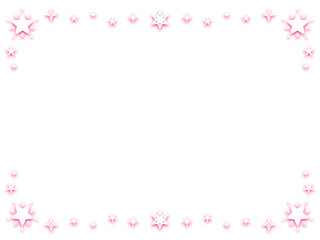 白とピンクのシンプルで可愛い星のキラキラフレーム