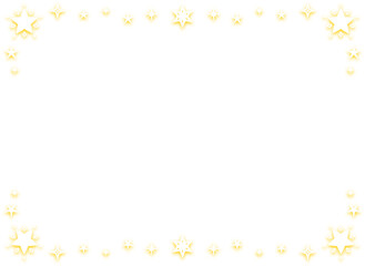 白と黄色のシンプルで可愛い星のキラキラフレーム