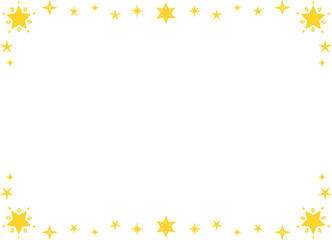 黄色のシンプルで可愛いキラキラ星フレーム