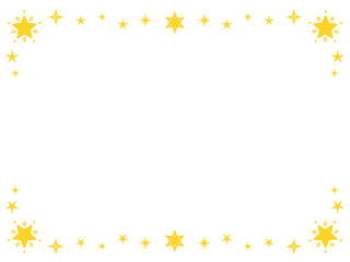 黄色のシンプルで可愛いキラキラ星フレーム