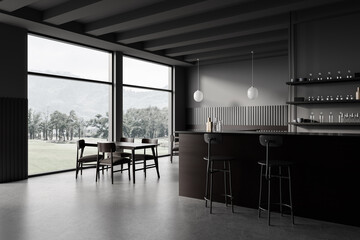 Gray pub corner with sofa