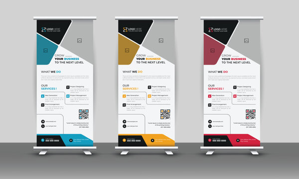 Business signage rollup standee layout banner bundle set 