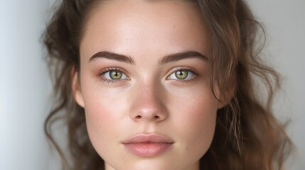 Obraz premium With a sun-kissed glow and rosy cheeks, she embodies natural charm.