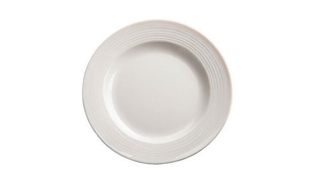 An empty white dish on transparent background png
