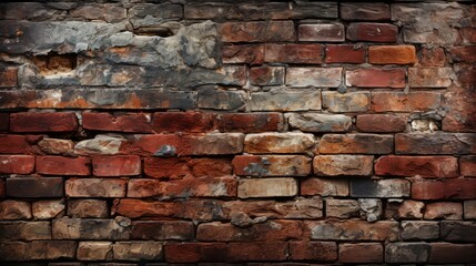 A medieval wall constructed from aged bricks