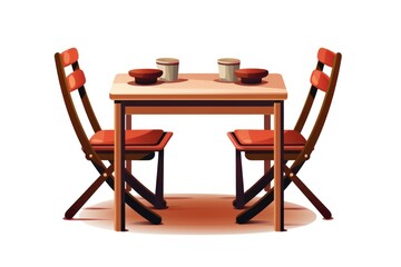 Folding dining table icon on white background - obrazy, fototapety, plakaty
