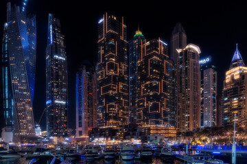Dubai marina by night