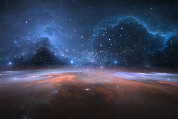 Star-forming region. Giant interstellar cloud. Infinite universe. 3D illustration