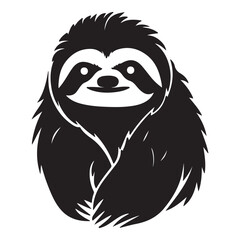 A black Silhouette sloth animal
