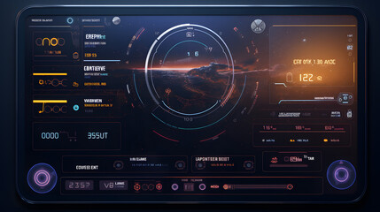 Futuristic graphical user interface concept. Generative Ai.