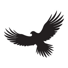 A black Silhouette falcon animal